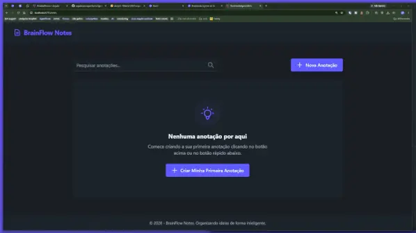 Interface do NotaFlow: App de Anotações com IA