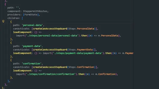 Stepper com roteamento, Guards e Gerenciamento de Estado
